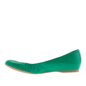 J.Crew Cece Ballet Flat in Suede Oasis Green 8 1/2